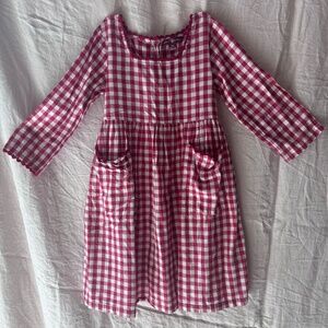 April Cornell girls red gingham dress size 9-10